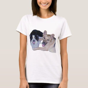 T-shirt Meilleurs amis Bordure Collie & Berger allemand