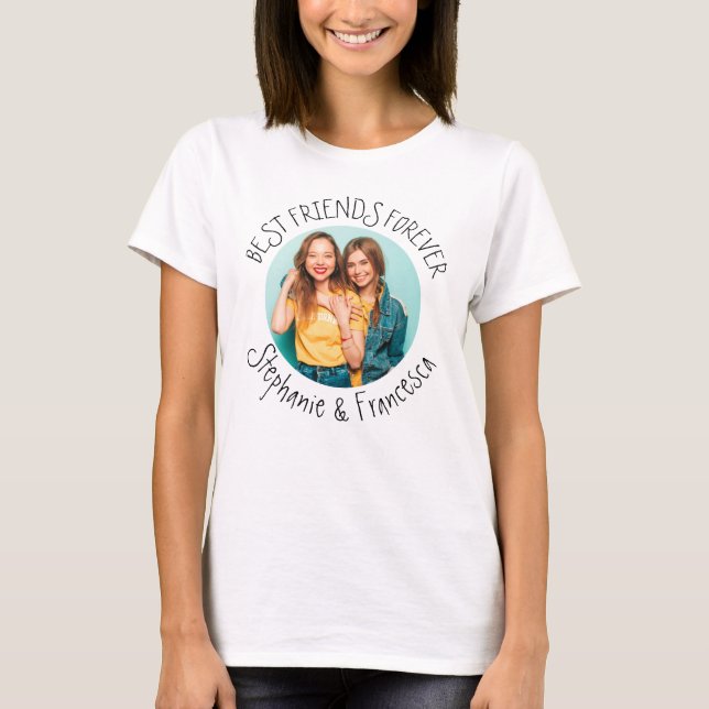 T-shirt Meilleurs amis branchés pour les noms de photos (Devant)