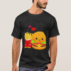 T-shirt Meilleurs amis Kawaii Burger et Fries