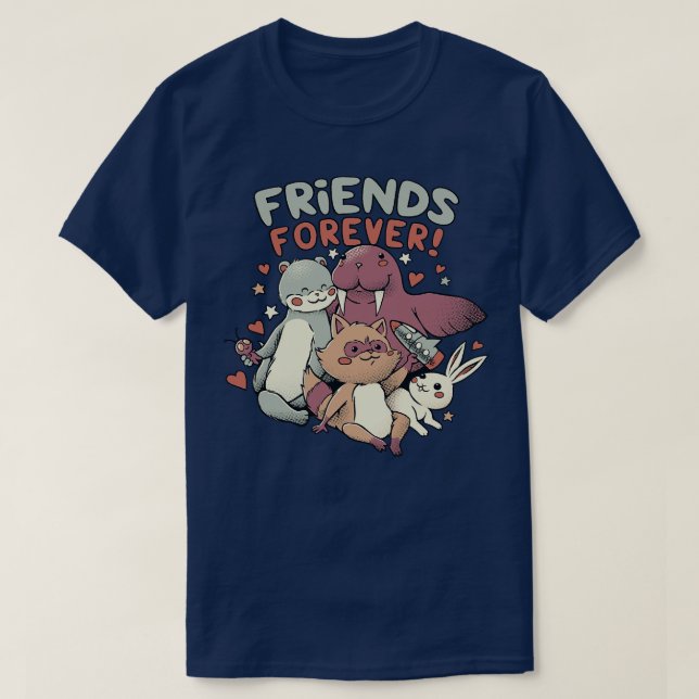 T-shirt Meilleurs amis pour toujours la nuit par Tobe Fons (Design devant)
