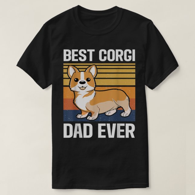 T-shirt Meilleurs Corgi papa jamais (Design devant)