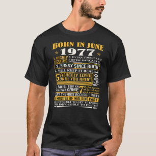 T-shirt Meilleurs Faits Né En Juin 1977 44E Anniversaire S