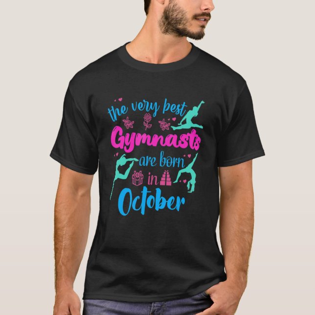 T-shirt Meilleurs Gymnases Né Octobre Anniversaire Flip Ju (Devant)