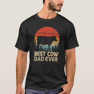 T-shirt Meilleurs Papa Vache Retro Vintage pour la Fête de