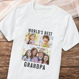 T-shirt Meilleurs Papas du Monde Petits-Enfants 3 Collage