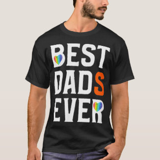 T-shirt Meilleurs papas jamais Rainbow Heart Gay Parents P