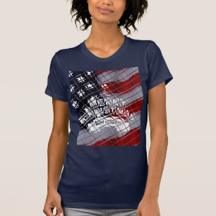 T-shirt Meilleurs voeux Joyeux Noël États-Unis Drapeau Art