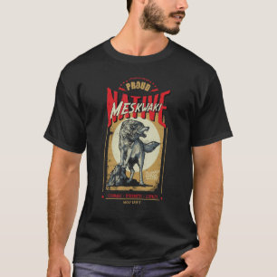 T-shirt Mékwaki Amérindien Né Wolf Spirit R