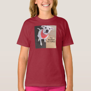 T-shirt Mélange blanc Labrador Mix Chien Thanksgiving T-sh