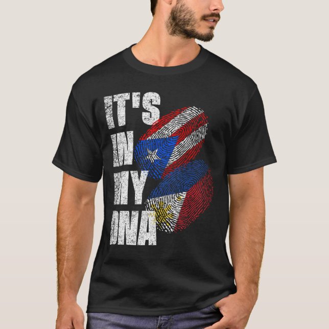 T-shirt Mélange D'ADN Philippin Et Portoricain Patrimoine  (Devant)