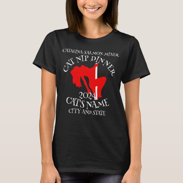 T-shirt Mélange de saumon Catalina pour chats Diners au Ni (Devant)