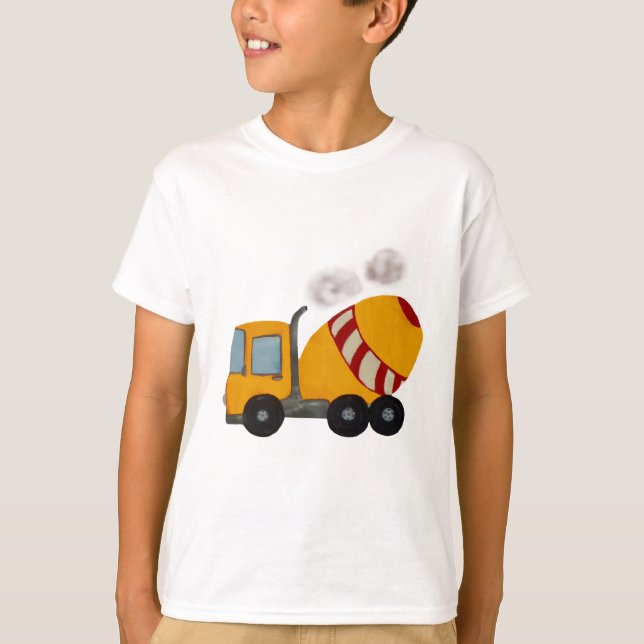 T-shirt Mélangeur en béton jaune et rouge (Devant)