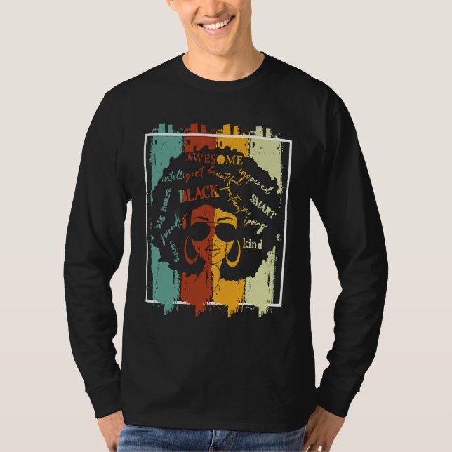 T-shirt Melanin Afro African American Black Melanated Hist (Devant)
