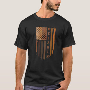 T-shirt Melanin American Flag - Histoire noire T, Melanin