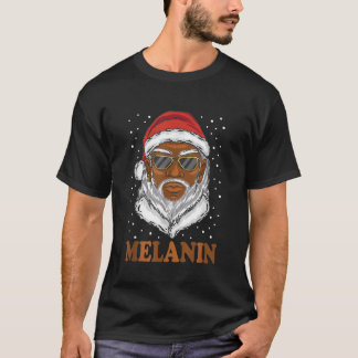 T-shirt Melanin Black African American Père Noël Noël