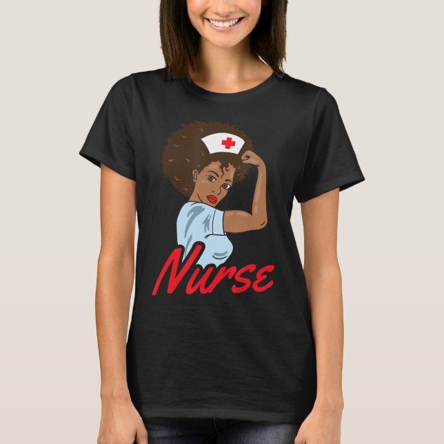 T-shirt Melanin Black Nurse Vêtements Cadeau Africain Amér (Devant)