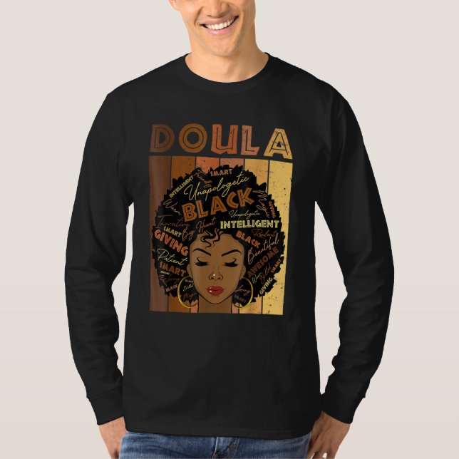 T-shirt Melanin Doula Afro Hair Black History Month (Devant)