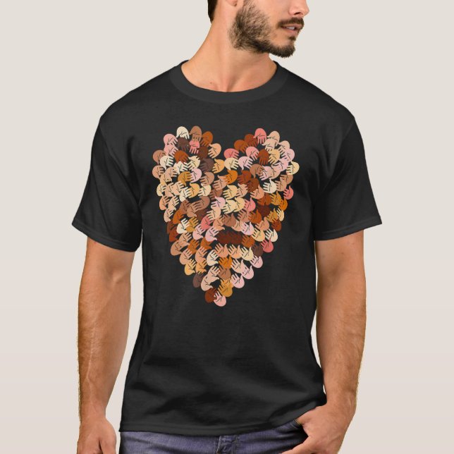 T-shirt Melanin Hands Heart Black History Month Afro Afric (Devant)