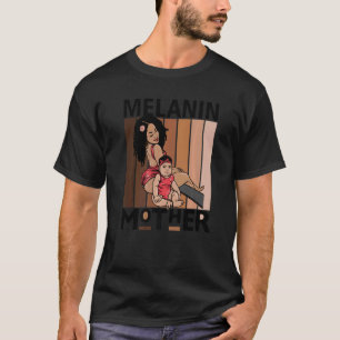 T-shirt Melanin Mère Brown Peau Filles Maman Fille Noire M