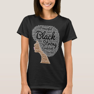 T-shirt Melanin Noir Mots De Cheveux Naturels En Afro Fier