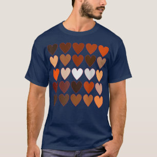 T-shirt Melanin Peau Coeurs Tonés, Sois Gentil, Fierté Noi