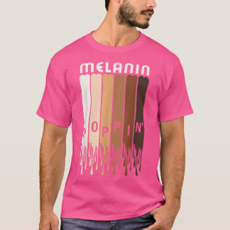 T-shirt Melanin Poppin Afrique Noir Histoire Mois Fierté A