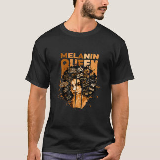 T-shirt Melanin Queen 100% Melanin noir afro-américain Son