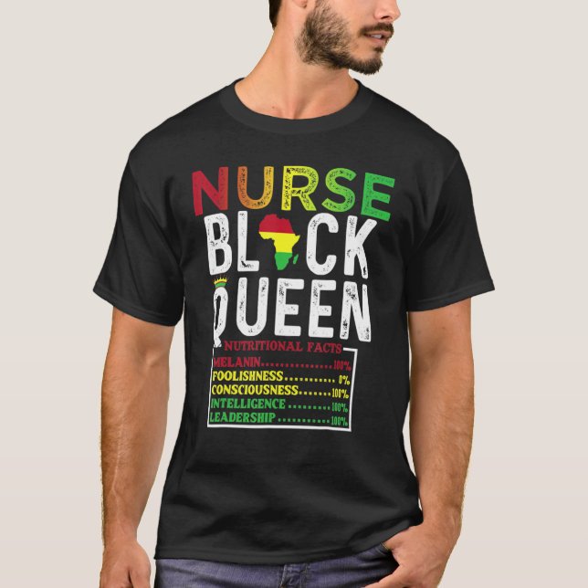 T-shirt Melanin Queen African American Strong Black Natura (Devant)