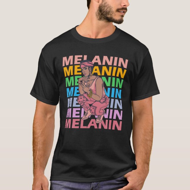 T-shirt Melanin Queen Black Girls Femmes Printemps Moth de (Devant)