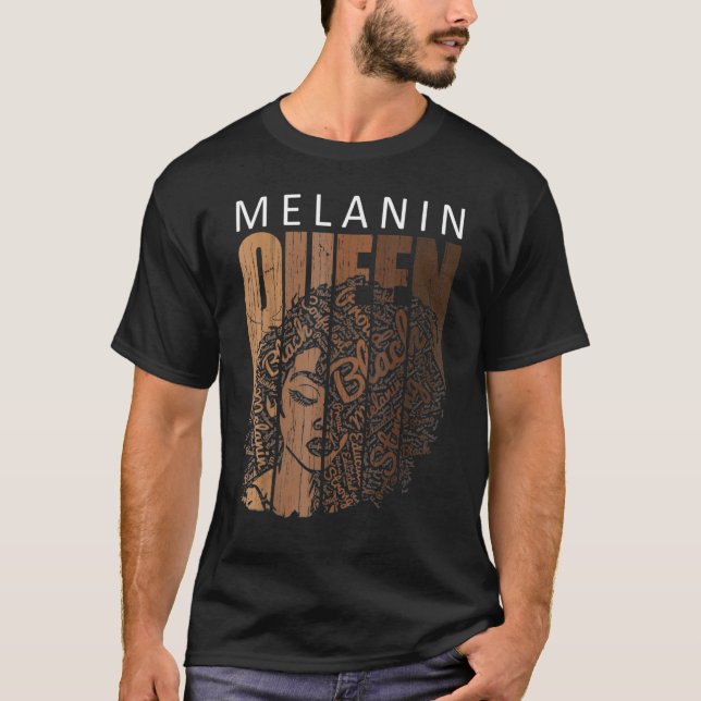 T-shirt Melanin Queen Tee African American Strong Black Na (Devant)