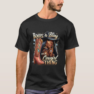 T-shirt Melanin Rodeo Cowgirl Boots & Bling c'est une Cowg