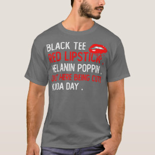 T-shirt Melanin rouge Tee Noir Poppin Out Ici Bei