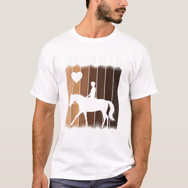 T-shirt Melanin Shades Black Pride Hommes Femmes Equestre  (Devant)