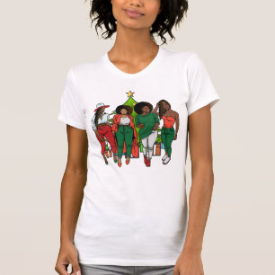T-shirt Melanin Sistas Arbre de Noël & Cadeaux Filles noir