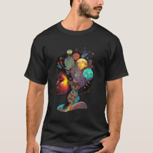T-shirt Melanin Space Queen Africaine Empower Afro femme
