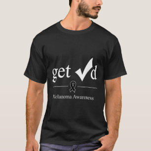 T-shirt Melanoma Black Awareness Ribbon Tee Get Checked