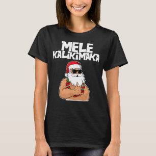 T-shirt Mele Kalikimaka drôle Noël Hawaii Père Noël