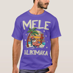 T-shirt Mele Kalikimaka Drôle Palms Père Noël Pour Sommer 
