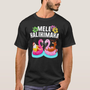 T-shirt Mele Kalikimaka Funny Père Noël Reindeer Hawaii Fu