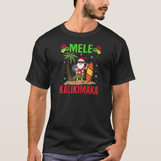 T-shirt Mele Kalikimaka Hawaii Noël Père Noël Haw (Devant)