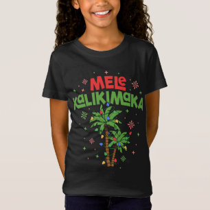 T-Shirt Mele Kalikimaka Hawaiian Christmas Palm Tree Light