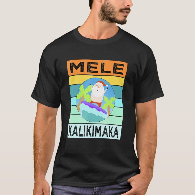T-shirt Mele Kalikimaka Hawaiian Christmas Père Noël Ugly (Devant)