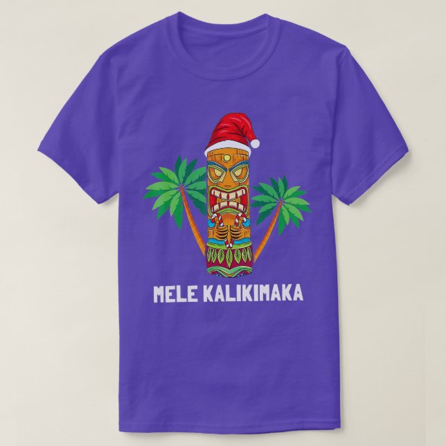 T-shirt Mele Kalikimaka Hawaiian iki Santa Hat Hawaii Chri (Design devant)
