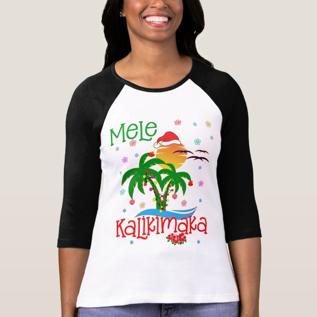 T-shirt Mele Kalikimaka Hawaiian Joyeux Noël Aloha Mat (Devant)