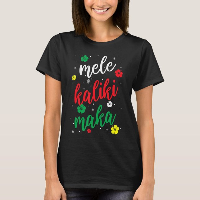 T-shirt Mele Kalikimaka Jolie Fleur de Noël App hawaïenne (Devant)