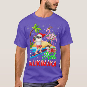T-shirt Mele Kalikimaka Merry Xmas Flamant rose hawaïen Pè