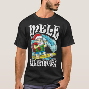 T-shirt Mele Kalikimaka Noël En Juillet Père Noël Surfing