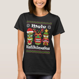 T-shirt Mele Kalikimaka Noël Hawaï Père Noël Tiki Ugly