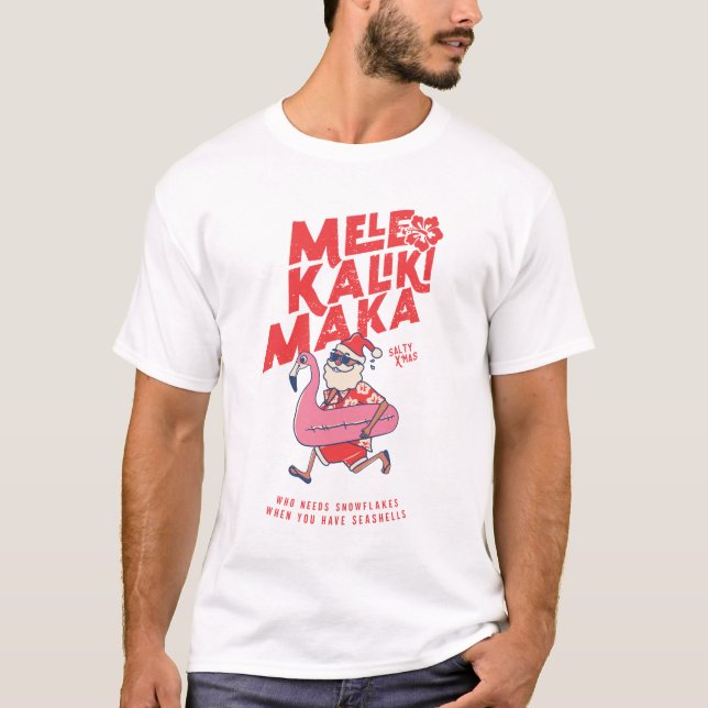 T-shirt Mele Kalikimaka Père Noël Flamant rose Getaways de (Devant)
