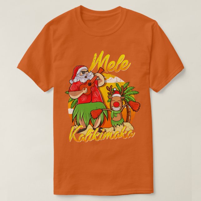 T-shirt Mele Kalikimaka Père Noël Hawaii Noël En Juillet H (Design devant)